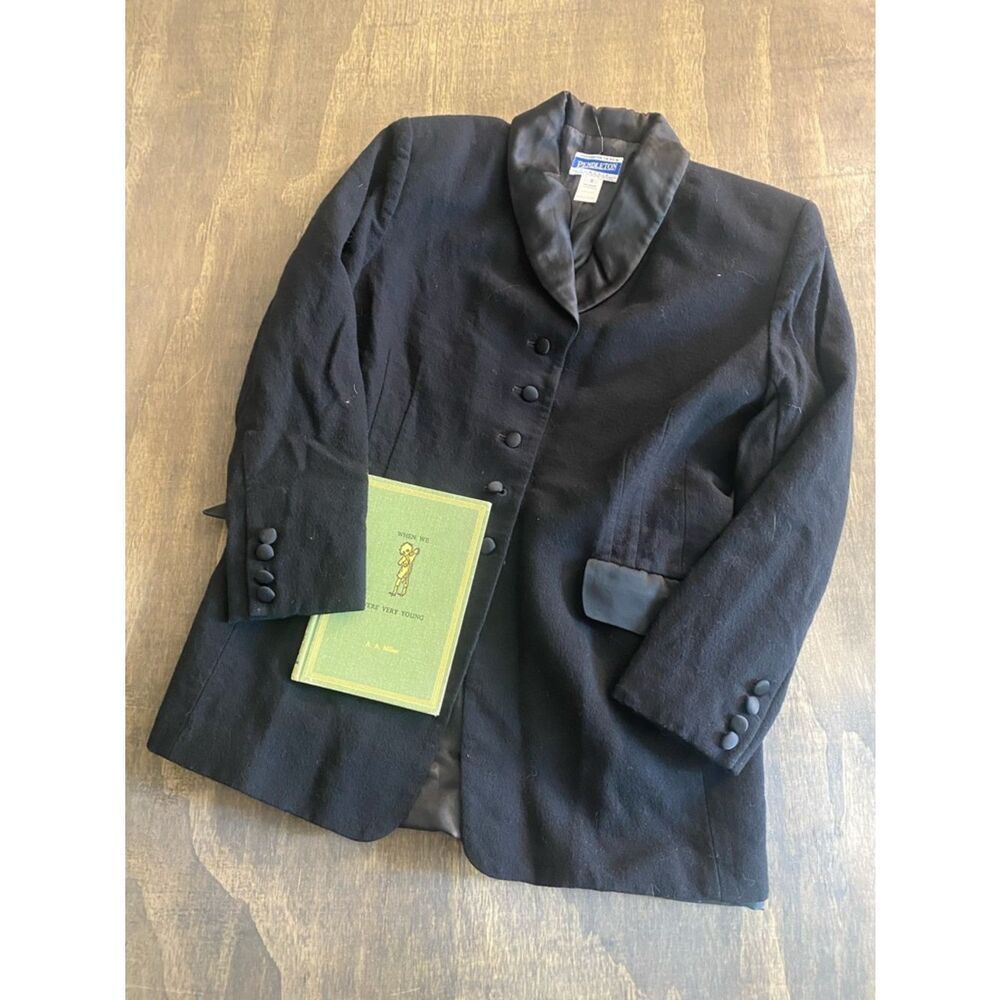 Pendleton Black Wool Satin-Collar Blazer Jacket